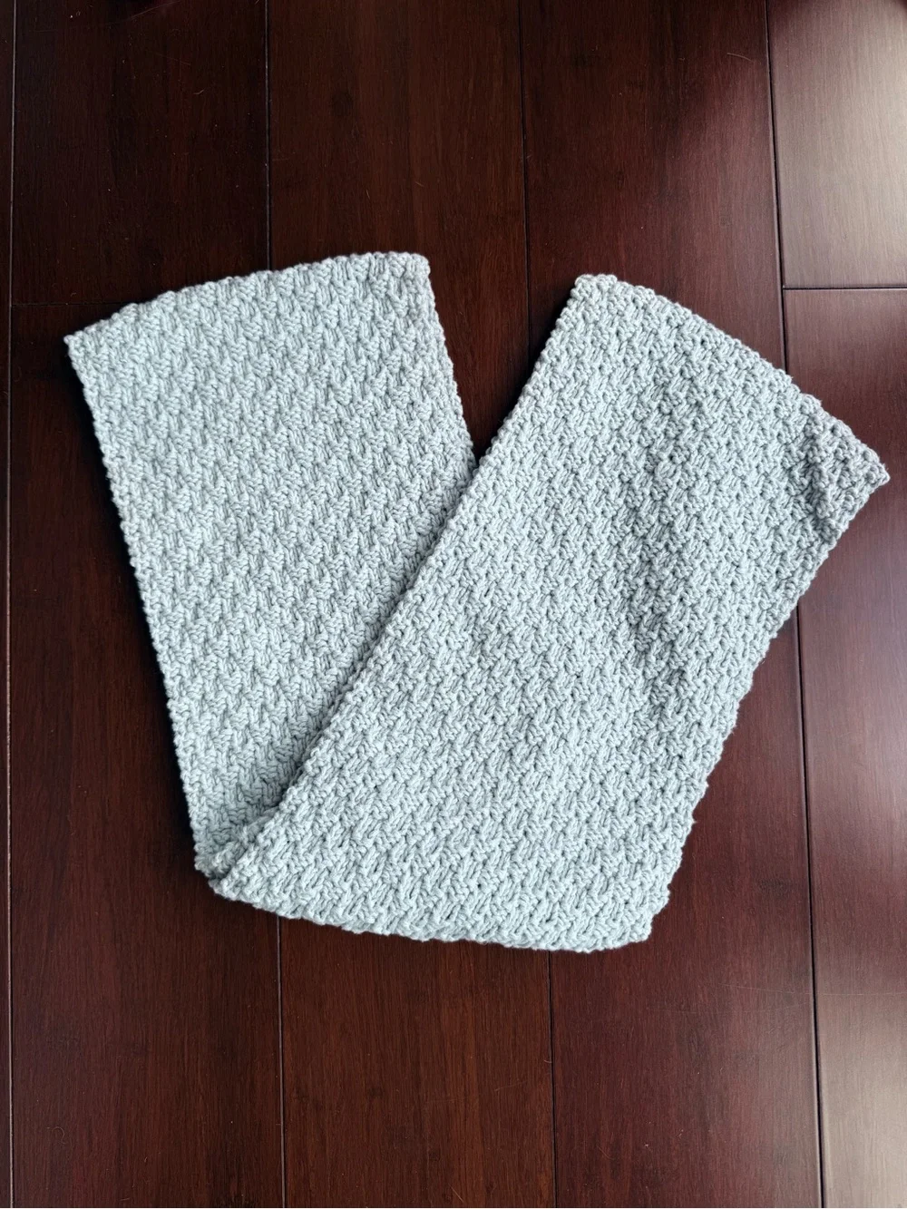 Handmade Grey Knit Infinity Scarf